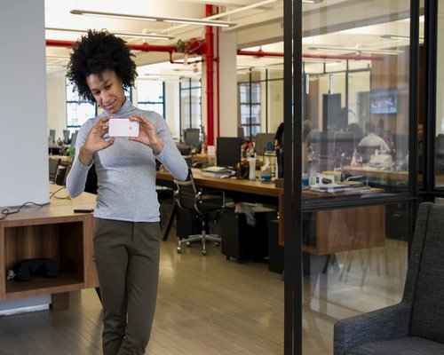Person doing light stretching in an office environment